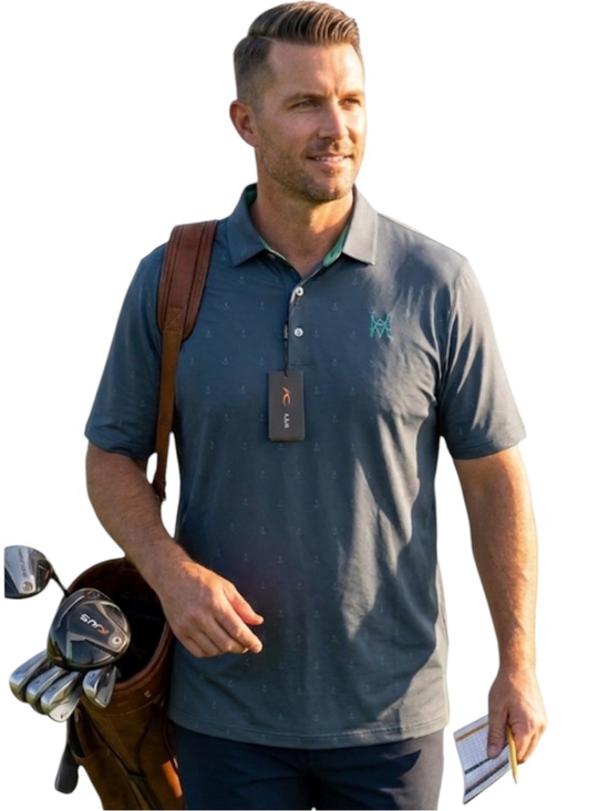 KJUS Other - KJUS Men's Size XXL Blue Short Sleeve Golf Polo Shirt - Green Flag Pins
T
